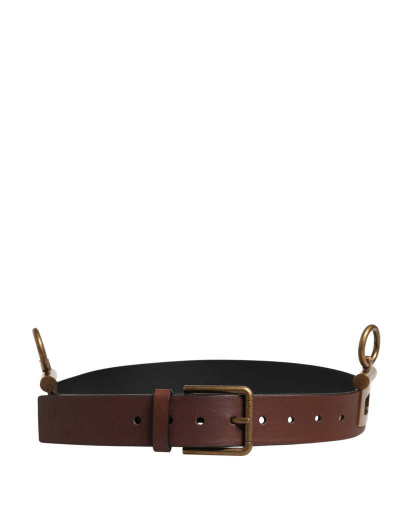 Ceinture Dolce &amp; Gabbana pour homme, en cuir marron classique avec boucle en métal