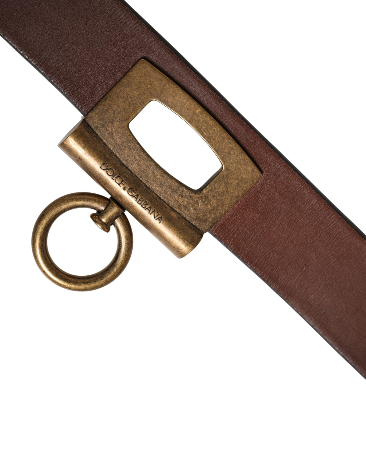 Ceinture Dolce &amp; Gabbana pour homme, en cuir marron classique avec boucle en métal