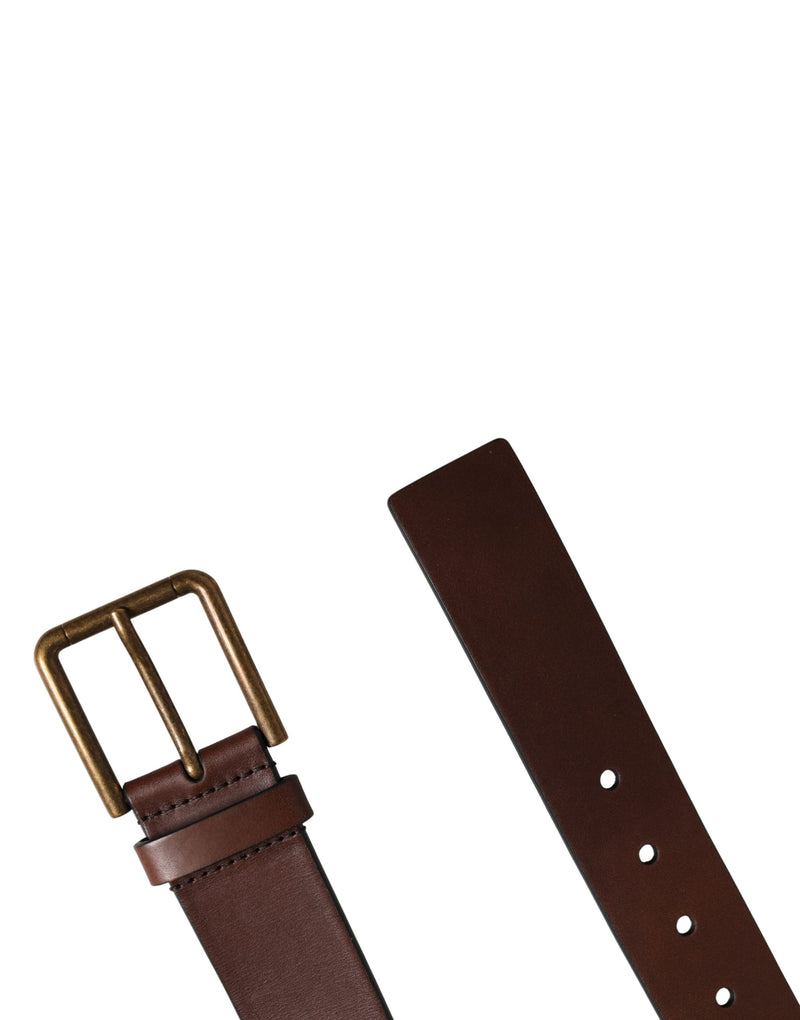 Ceinture Dolce &amp; Gabbana pour homme, en cuir marron classique avec boucle en métal