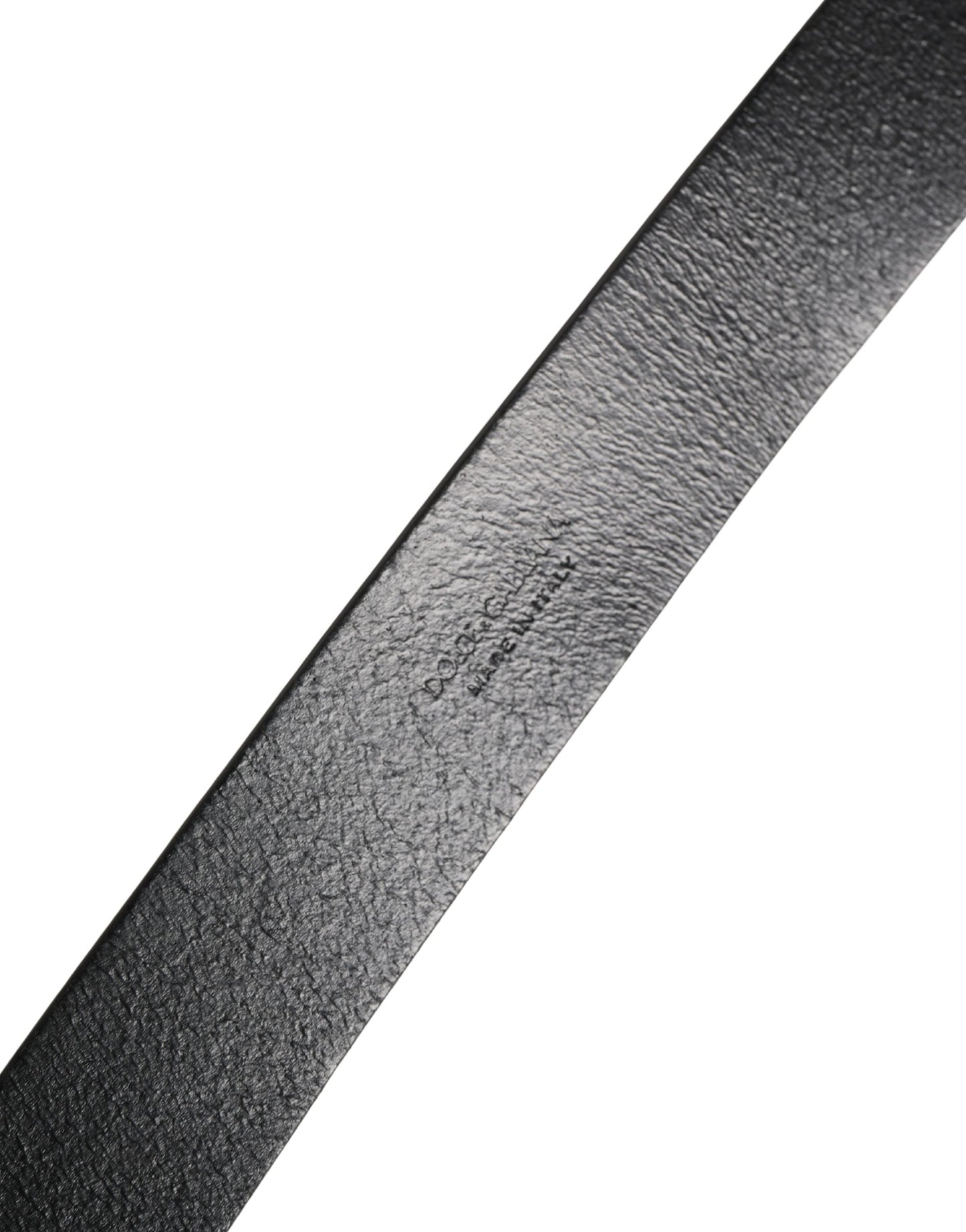 Ceinture Dolce &amp; Gabbana en cuir de veau noir avec boucle en métal argenté