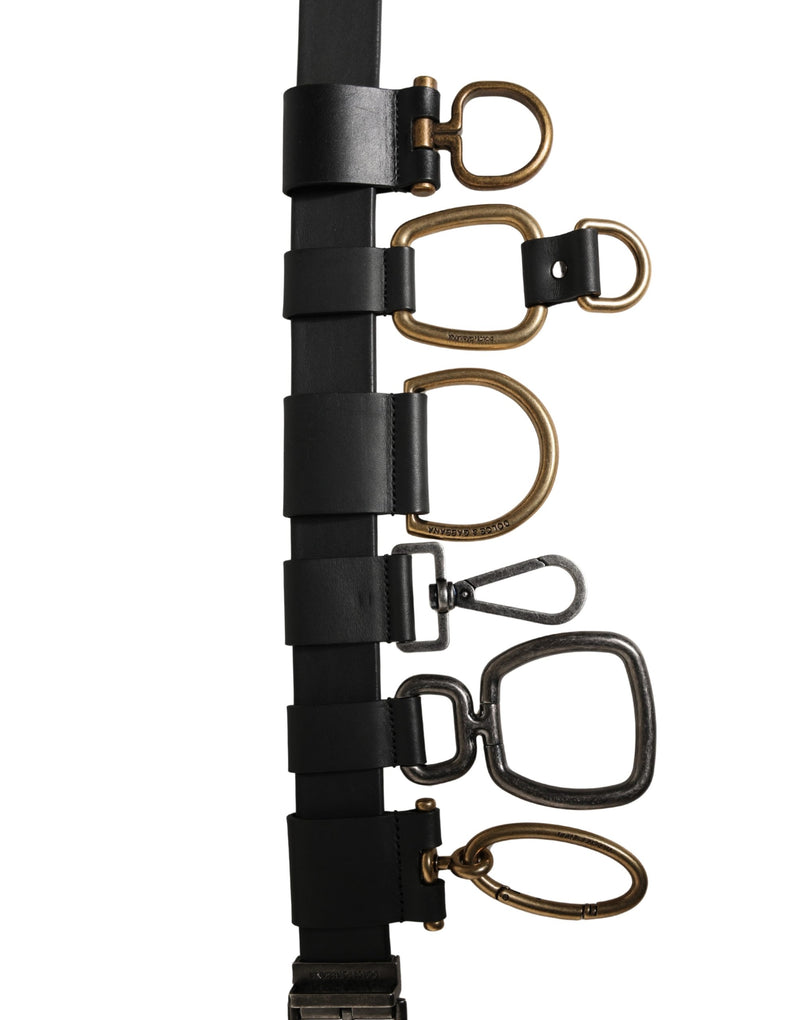 Ceinture Dolce &amp; Gabbana pour homme, en cuir noir classique avec boucle en métal