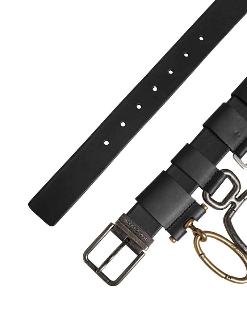 Ceinture Dolce &amp; Gabbana pour homme, en cuir noir classique avec boucle en métal
