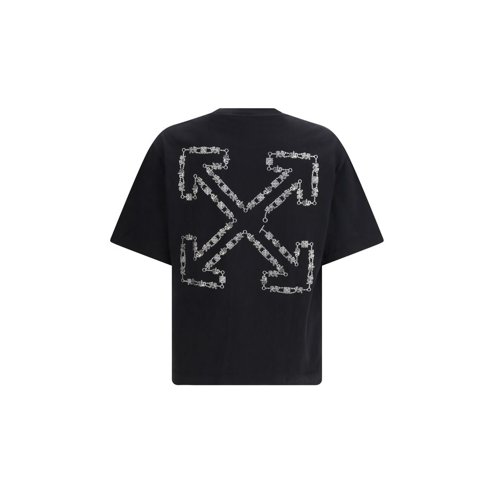 Off-White Chain Araldic Arrow Black Cotton Sportswear T-Shirt