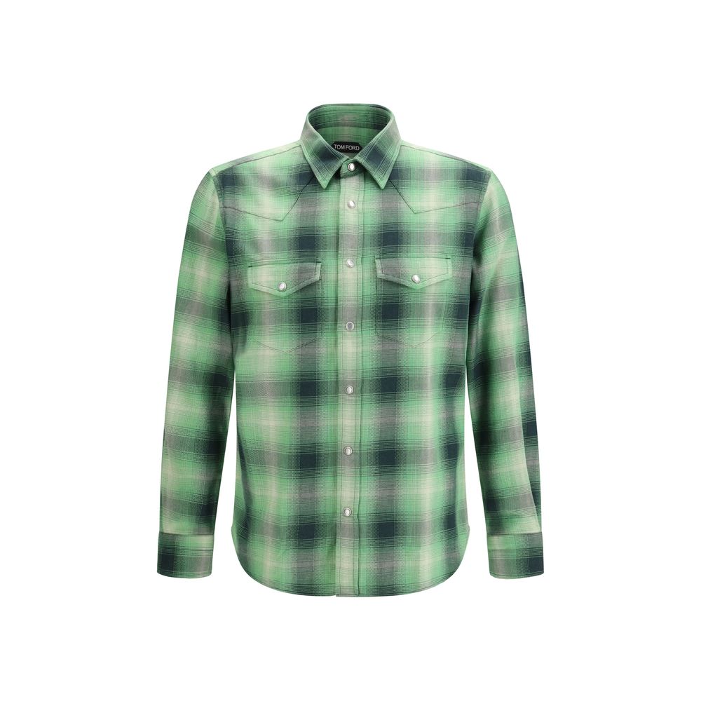 Chemise à motif bicolore en coton Tom Ford