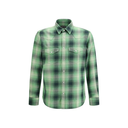 Chemise à motif bicolore en coton Tom Ford