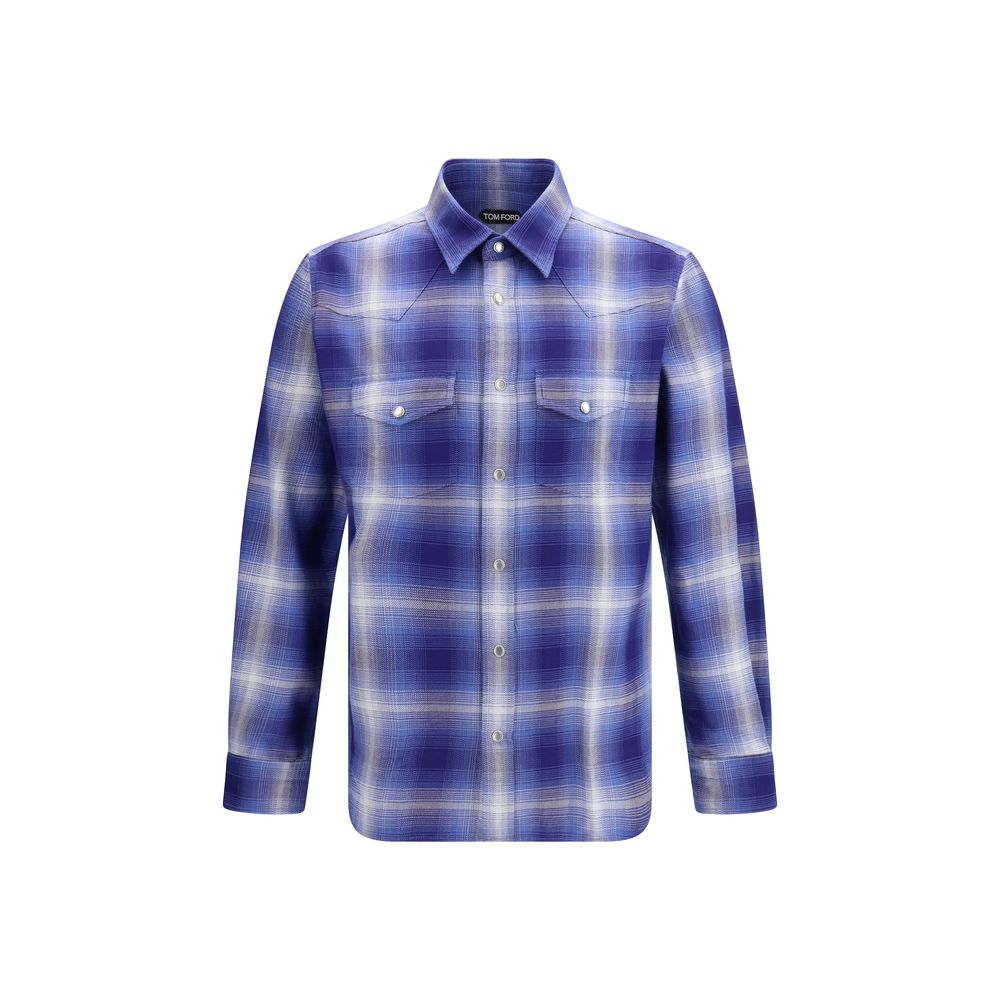 Chemise Tom Ford en coton bleu à motifs
