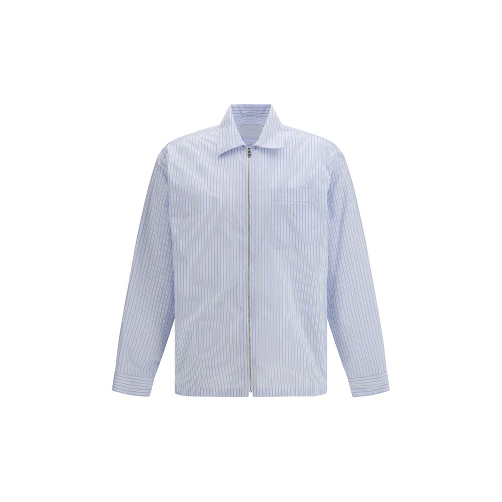 Chemise Prada bleue à motifs en polyamide