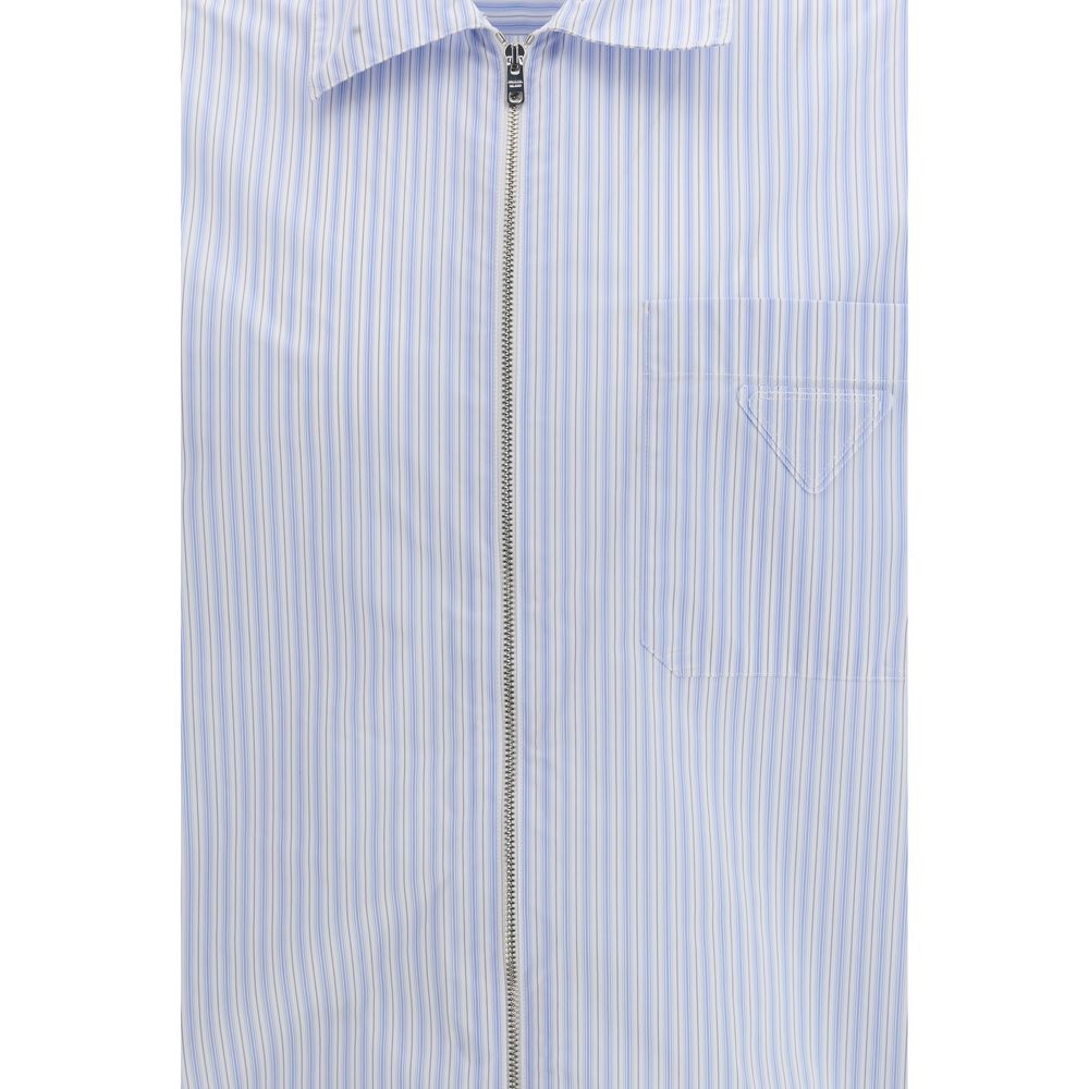 Chemise Prada bleue à motifs en polyamide