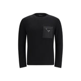 Sweat-shirt en laine polaire noire Prada