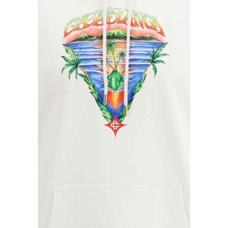 Casablanca Innocence Triangle White Cotton Sweatshirt