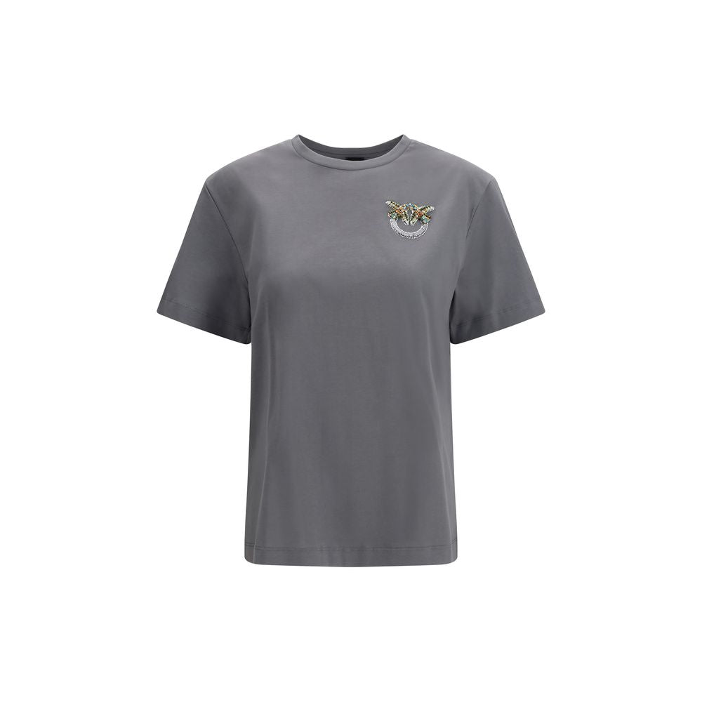 PINKO Strepitoso T-Shirt en Coton Gris pour Femmes