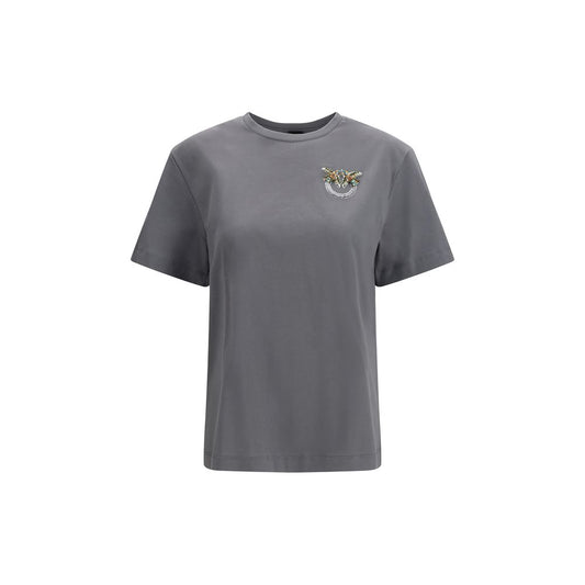 PINKO Strepitoso Gray Cotton T-Shirt for Women