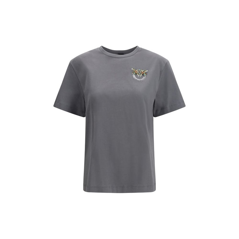 PINKO Strepitoso T-Shirt en Coton Gris pour Femmes