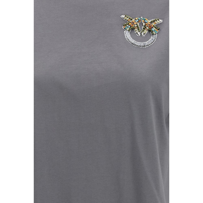 PINKO Strepitoso T-Shirt en Coton Gris pour Femmes