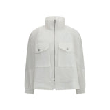 PINKO Beth White Polyester Shell Jacket with Transparent Inserts