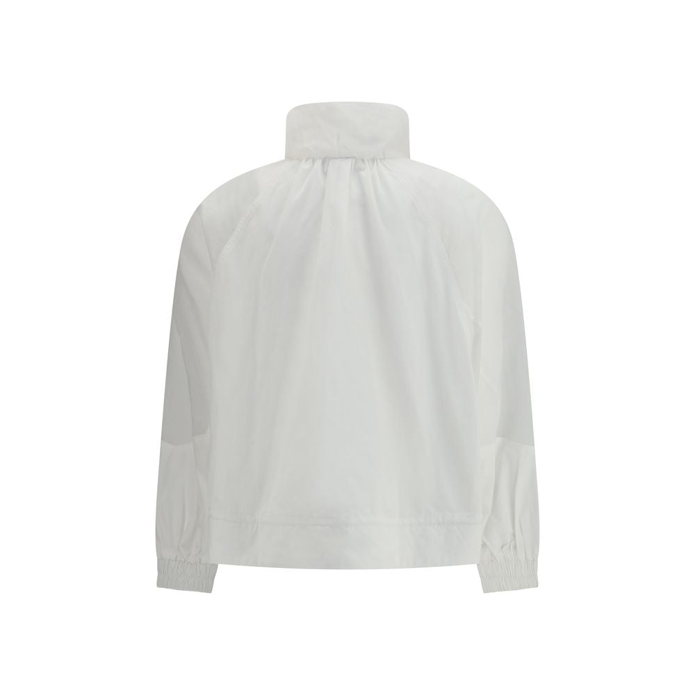 PINKO Beth White Polyester Shell Jacket with Transparent Inserts