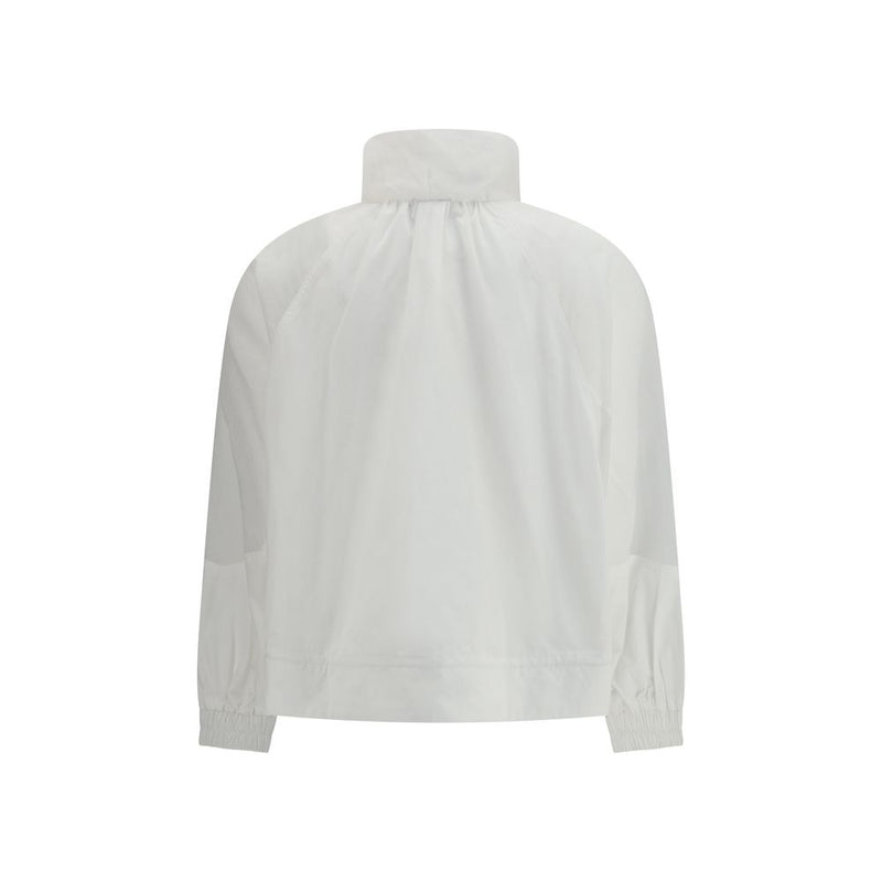 PINKO Beth White Polyester Shell Jacket with Transparent Inserts