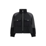 PINKO Beth Black Shell Jacket with Transparent Inserts