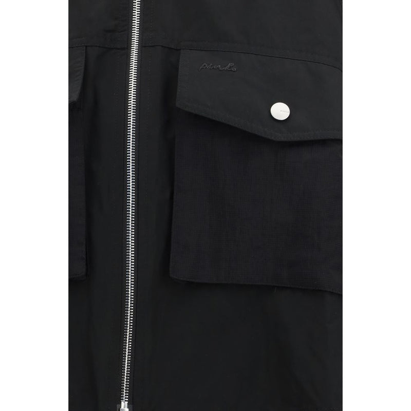 PINKO Beth Black Shell Jacket with Transparent Inserts