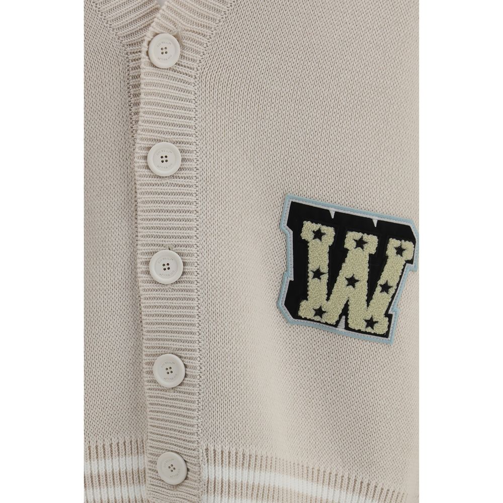 Off-White Star Logo Diagonal Varsity Cardigan - Beige