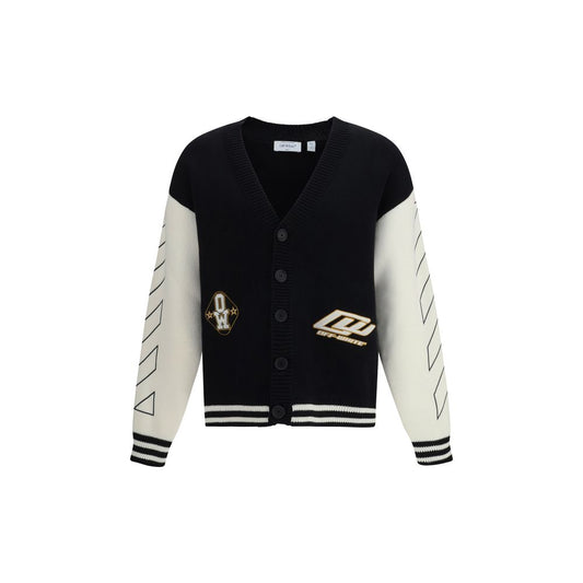 Off-White Star Logo Diagonal Varsity Cardigan - Black