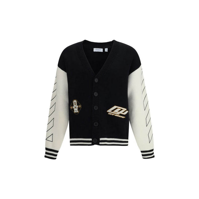 Off-White Star Logo Diagonal Varsity Black Cardigan