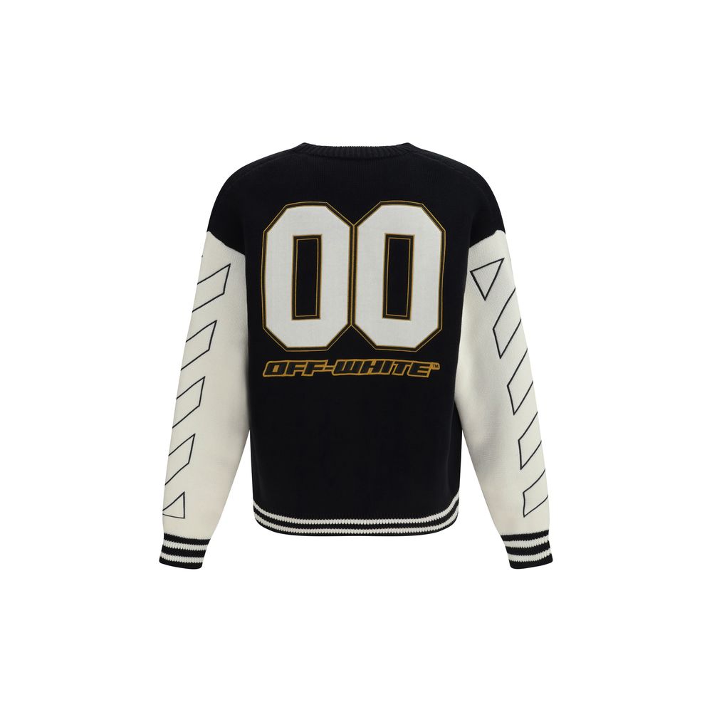 Off-White Star Logo Diagonal Varsity Cardigan - Black