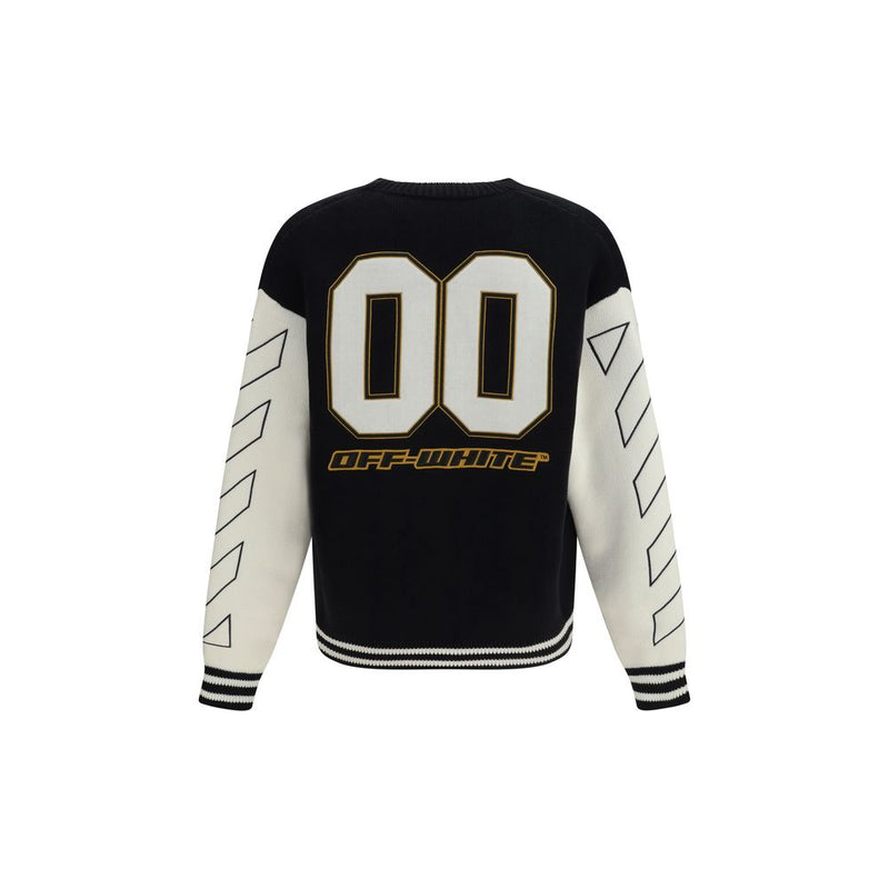 Off-White Star Logo Diagonal Varsity Black Cardigan