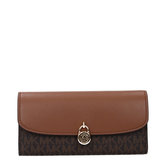 Michael Kors Brown Fabric Wallet - Chic and Functional Design