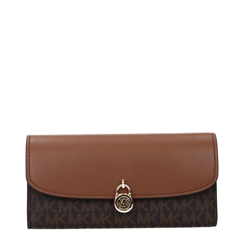 Michael Kors Brown Fabric Wallet - Chic and Functional Design