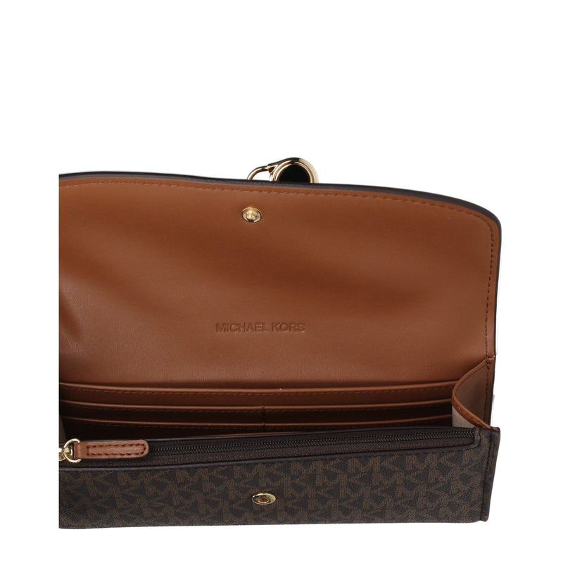 Michael Kors Brown Fabric Wallet - Chic and Functional Design
