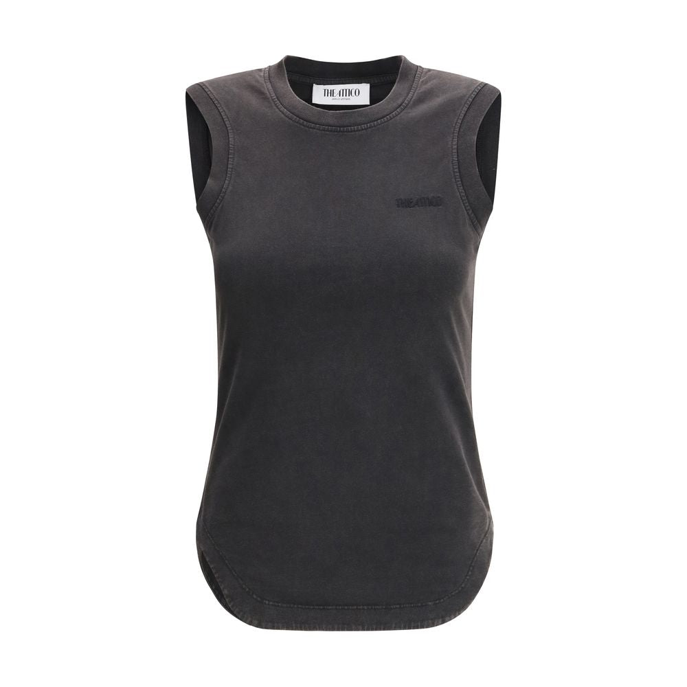 The Attico Black Cotton Reese Tank Top - Elegant & Versatile
