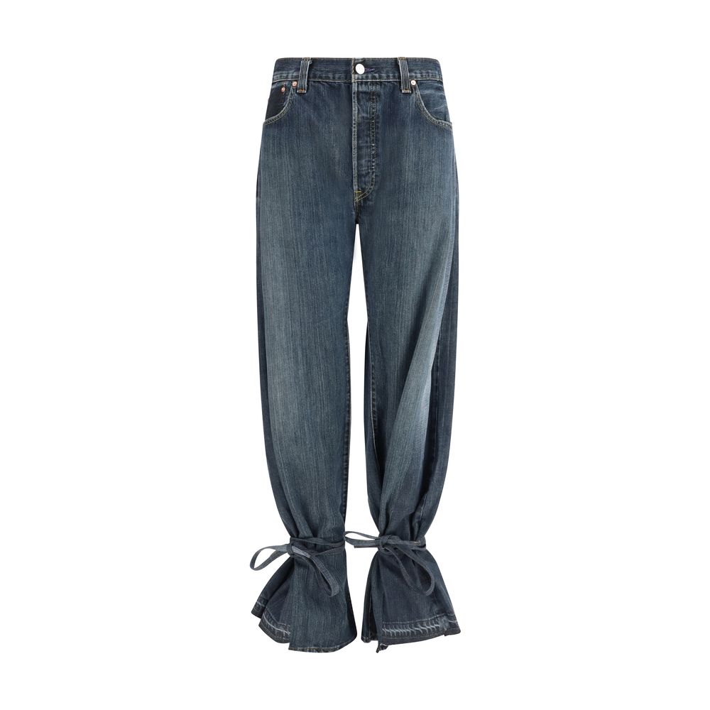 E.L.V. DENIM Ridley Gray Cotton Straight-Leg Jeans for Women