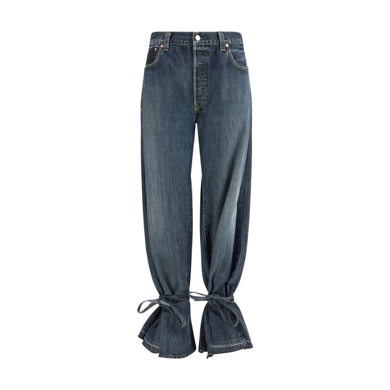 E.L.V. DENIM Ridley Gray Cotton Straight-Leg Jeans for Women
