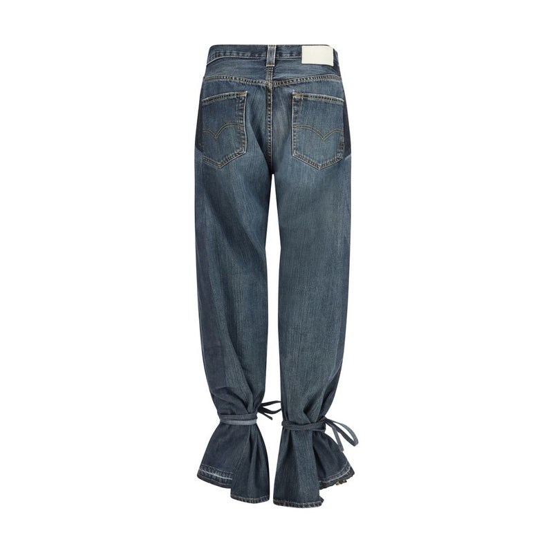 E.L.V. DENIM Ridley Gray Cotton Straight-Leg Jeans for Women