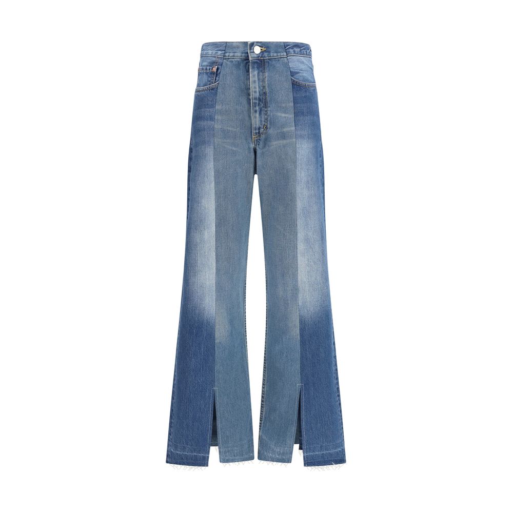 E.L.V. DENIM Arcola Jeans - Jean Flare en Coton Bleu pour Femmes