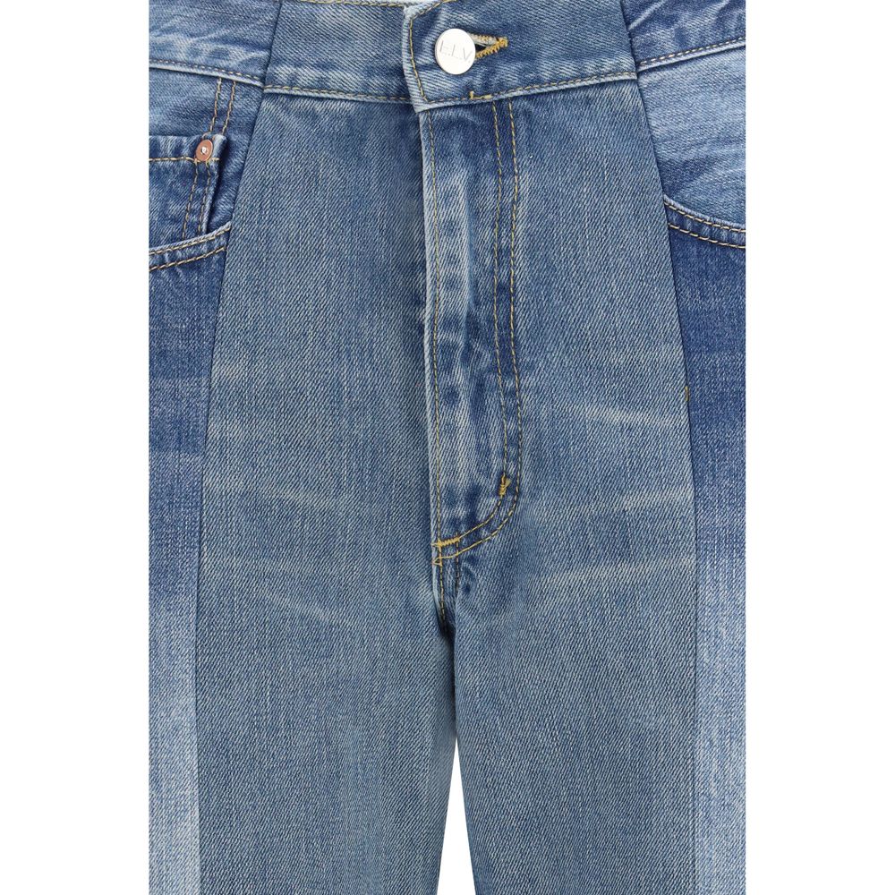 E.L.V. DENIM Arcola Jeans - Jean Flare en Coton Bleu pour Femmes