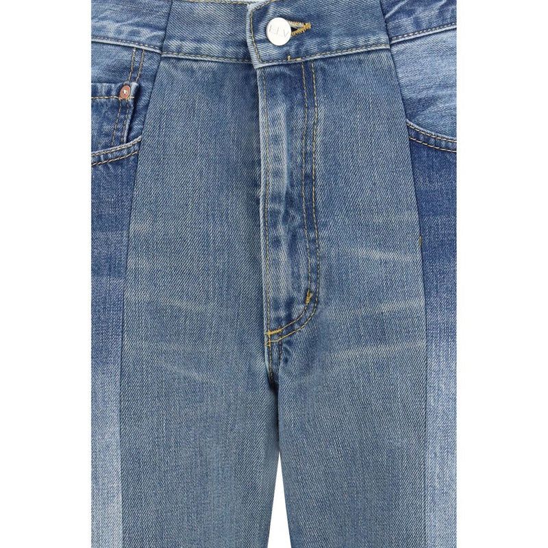 E.L.V. DENIM Arcola Blue Cotton Flared Jeans for Women
