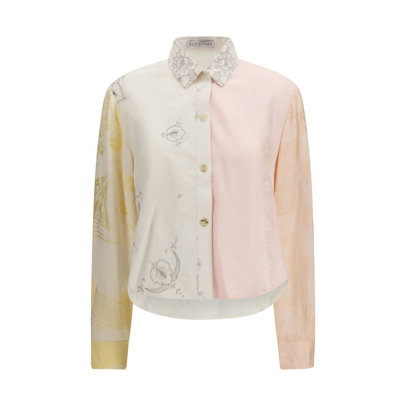 E.L.V. DENIM Emilie Multicolor Cotton Pattern Shirt