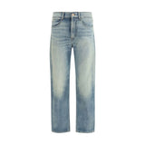 7FOR Blue Cotton Relaxed Fit Jeans for Men - Stylish Comfort