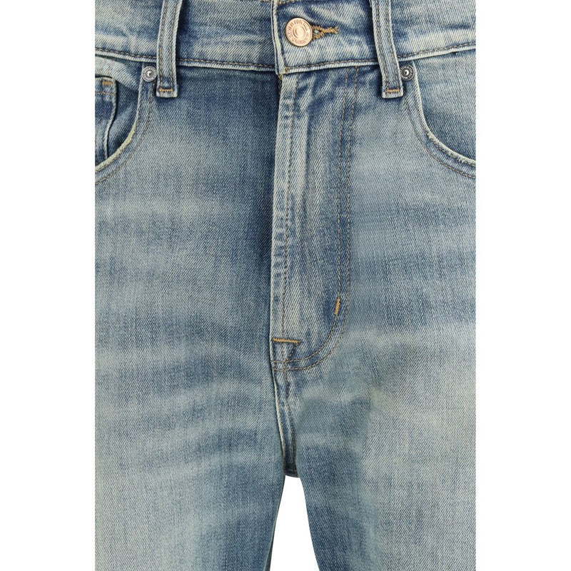7FOR Blauw Katoen Relaxed Fit Jeans