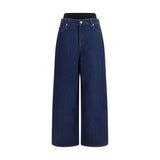 7FOR Blue Cotton Relaxed Fit Jeans for Women - Comfort & Style