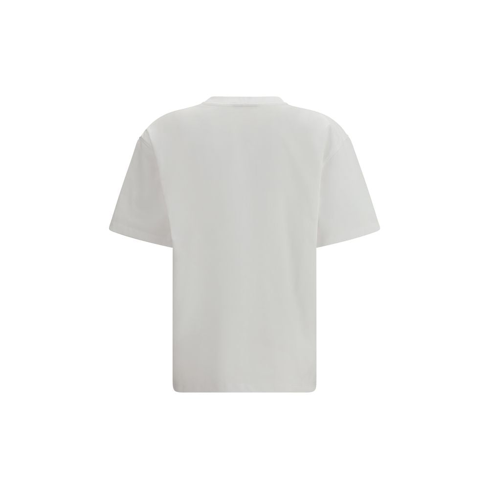 Ganni Beaded Tiger White Cotton T-Shirt