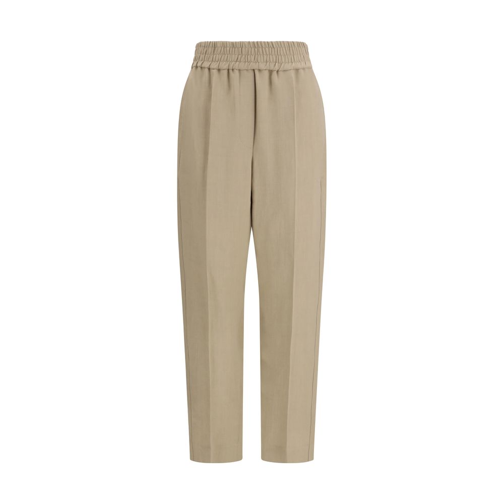 Brunello Cucinelli Beige Viscose Casual Pants for Women - IT44