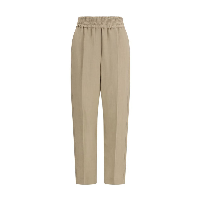 Brunello Cucinelli Beige Viscose Casual Pants for Women