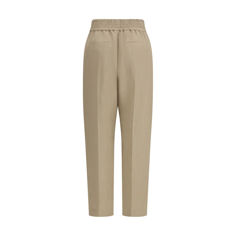 Brunello Cucinelli Beige Viscose Casual Pants for Women - IT44