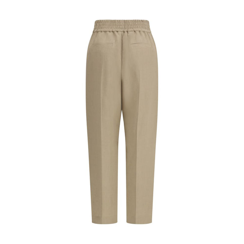 Brunello Cucinelli Beige Viscose Casual Pants for Women