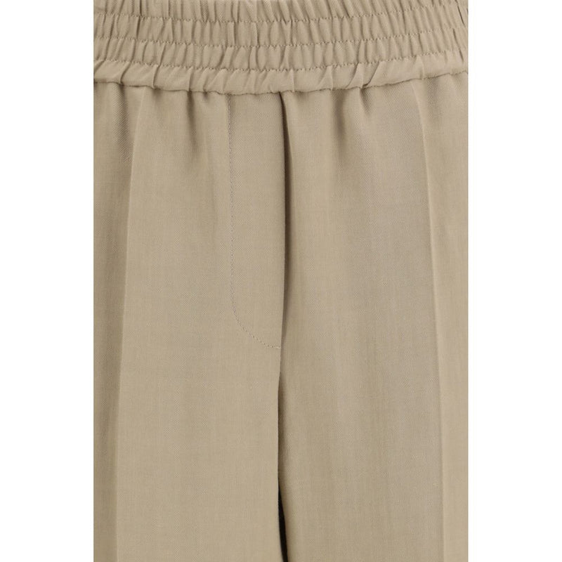 Brunello Cucinelli Beige Viscose Casual Pants for Women