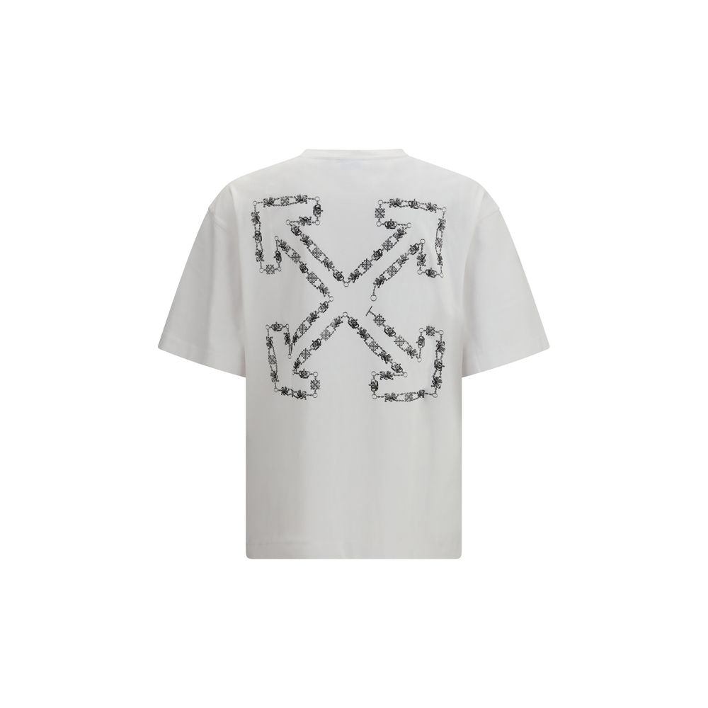 Off-White Chain Araldic Arrow T-shirt - White Cotton Sportswear