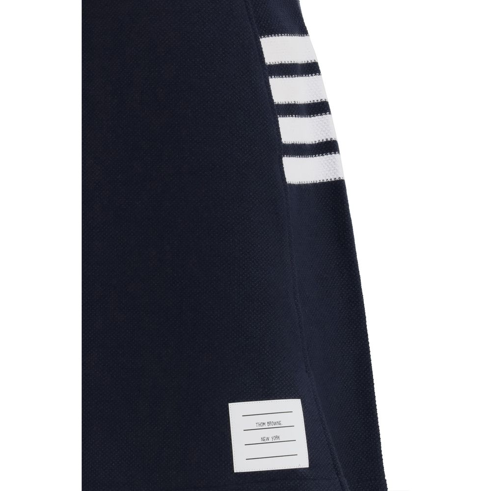 Thom Browne Blue Cotton Mini Skirt - 4-Bar Piqué Design